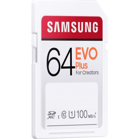 Samsung 64GB EVO Plus MicroSDHC odczyt 100MB/s zapis 60MB/s + adapter - Nowy model